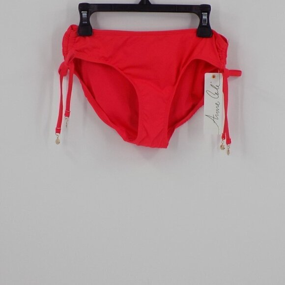 Anne Cole Bikini Bottoms Size Small Full Coverage Bottoms Orange Coral Ruched - Picture 1 of 5
